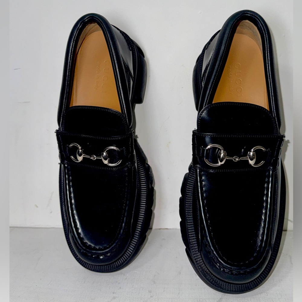 Authentic GUCCI Unisex Horsebit Leather Loafers - Picture 5 of 11